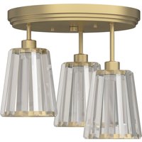 3 Light Crystal Glass Ceiling Light Triple Head Dual Mounting Modern Ceiling Lamp Living Room Tone