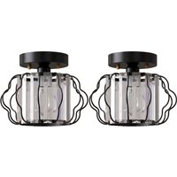 Crystal Ceiling Light Fixtures Modern Semi Flush Ceiling Lighting Crystal Strips 2 Pack