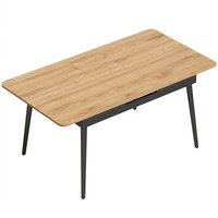 HOMCOM Esstisch Ausziehbar 130-160 x 85 cm Esszimmertisch für 4–6 Personen Rechteckiger Küchentisch mit Industrie-Design, Abgerundete Kanten für Küche Esszimmer Home-Office Eiche Aosom