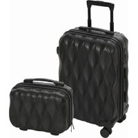 HOMCOM 2-Piece Luggage Set, ABS Hard Shell Carry On Suitcase Set with TSA Lock, Spinner Wheels, 12/20 inch, Black | Aosom Ireland