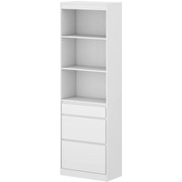 HOMCOM Estante para Livros Alta e Estreita com 6 Níveis, 3 Gavetas e 3 Compartimentos Abertos 57x30x180 cm Branco Aosom Portugal
