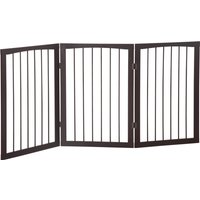 PawHut Folding 3 Panel Pet Gate Wooden Foldable Dog Fence Indoor Free Standing Safety Gate Portable Separation Pet Barrier Guard Aosom UK
