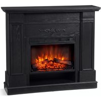HOMCOM Lareira Elétrica de Chão/Embutir com Moldura e Prateleira para TV 140 cm (55''), 1800W, Efeito Chama 3D, Temporizador, Preto Aosom Portugal