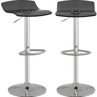 HOMCOM 2er-Set Barhocker im zeitgenössischen Design mit Acryl-Sitz und Metallgestell - 360° drehbar - höhenverstellbar mit Fußstütze - schwarz Aosom