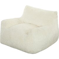 HOMCOM Bodensessel mit Rückenlehne und Armlehnen, bodenloses Cord-Sofa mit dicker Polsterung und rutschfester Basis, ohne Montage, Lesesessel für Wohnzimmer, Schlafzimmer, Cremeweiß Aosom