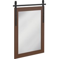 HOMCOM 110 x 66 cm Rectangle Mirror, Farmhouse Wall Mirror for Living Room, Bedroom, Hallway, Dark Brown