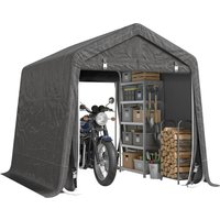 Outsunny 2.8 x 2.4m Outdoor Tent with Metal Frame and Double Zipper Doors for Patio Storage and Equipment, Dark Grey Aosom UK