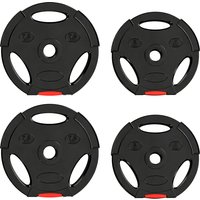 SPORTNOW Olympic Weight Plates Set, with Two 7.5kg and Two 5kg weights, Black