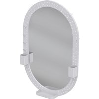 HOMCOM Oval Wall Mirror, 60 x 90 cm Decorative Hanging Mirror with Pegboard Frame, Wall-Mounted, White