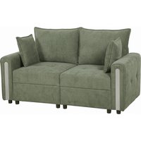 HOMCOM 2 Seater Sofa with Lift-Up Storage, 168 cm Comfy Velvet Small Couch with Wide Deep Seat, Plush Backrest, Thick Padding, 2 Pillows, Loveseat for Living Room, Home Office, Dark Green