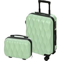 HOMCOM 2-Piece Luggage Set, ABS Hard Shell Carry On Suitcase Set with TSA Lock, USB Port, Spinner Wheels, 12/20 inch, Green