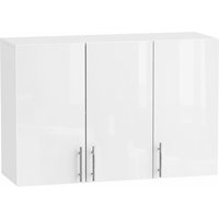 HOMCOM Bathroom Wall Cabinet, Wall-Mounted Bathroom Storage Cabinet with 3 Doors, Adjustable Shelf for Kitchen, White