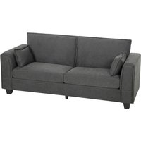 HOMCOM 3 Seater Sofa, Linen Upholstered Sofa Couch with Spring Cushions, Thick Padding, Wide Padded Armrests, Dark Grey