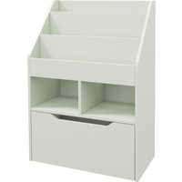 HOMCOM Kids Bookshelf, Toy Organiser, with Storage Drawer, Wheels - Green