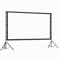 HOMCOM Beamer Leinwand 100" 220 x 127 cm 16:9 HD 4K/8K Projektionsleinwand mit Klappbar Stativ, 160 Grad Betrachtungswinkel, Tragbare Doppelseitige Leinwand für Heimkino oder Präsentationen Aosom