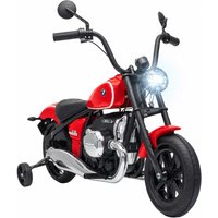 AIYAPLAY Moto Elétrica Infantil 12V BMW R18, Bateria de Lítio, 3-8 Anos, Rodinhas Removíveis, Farol, Música, Vermelha Aosom Portugal