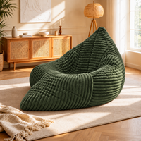 Convertible Bean Bag Chair with Memory Foam, Versatile Lounger for Reading and Gaming, 180L x 125W cm, Green Aosom UK
