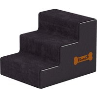 PawHut Dog Steps, 3-Step Dog Stairs for Bed and Sofa, Pet Stairs with Carry Handle, Washable Cover