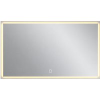 HOMCOM LED Badspiegel mit Beleuchtung, 120x70 cm Badezimmerspiegel mit Antibeschlag, Memory, 3 Farbtemperaturen, Dimmbarer Wandspiegel, Horizontal/Vertikal Aosom