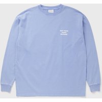 Drôle de Monsieur Men's Washed Long Sleeve Slogan T-shirt Blue