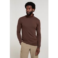 Meribel – męski bawełniany top z golfem - Brown