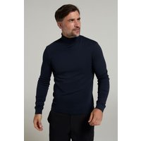 Meribel – męski bawełniany top z golfem - Navy