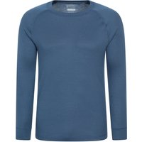 Talus – męski top z długimi rękawami i okrągłym dekoltem - Blue