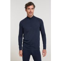 Talus – męski top z długimi rękawami i suwakiem pod szyją - Navy