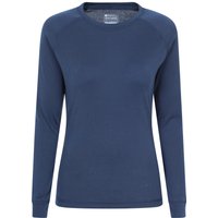 Talus – damski top z długimi rękawami i okrągłym dekoltem - Navy