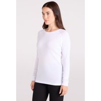 Talus – damski top z długimi rękawami i okrągłym dekoltem - White