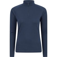 Talus – damski top z długimi rękawami i suwakiem pod szyją - Navy