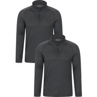 Talus – męski top z długimi rękawami i suwakiem pod szyją multipack - Grey