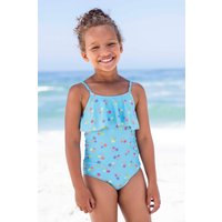 Dziecięcy strój kąpielowy z falbanami - Turquoise