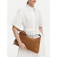 Handtasche Tommy Hilfiger Th Statement Shoulder Bag Suede AW0AW18824 Braun