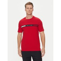 Tommy Hilfiger T-Shirt Chest Insert MW0MW36498 Rot Regular Fit