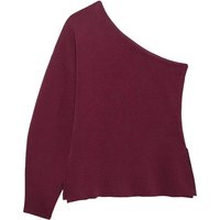 Autumn Women Elegant Knitted Top One Shoulder Split Hem Long Sleeve Decoration Women's Asymmetrical Solid 2-Colors Tops