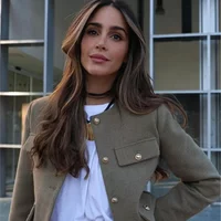 Official Winter O Neck Thick Black Tailored Coat Tweed Short Blazer Coat Vintage Office Lady Coat Autumn Women Store