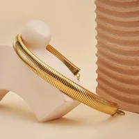 Textured Adjustable Choker For Women Wholesale Necklaces Gold Color Collares Fashion Gift Party Jewelry P233384