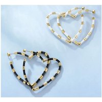 Heart Big Hoop Earrings For Women Accessories Gold Color Statement Mixed Color Hoops Earings Fashion Jewelry E191097