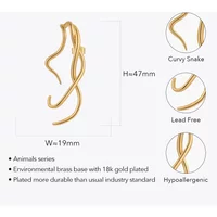 Goth Curvy Snake Earings Aretes De Mujer Earrings For Women Halloween Gold Color Fashion Jewelry Animals E221390
