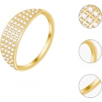 Anillos Geometry Curved Ring WIth Zircon For Women's Stainless Steel 18K Plated Gold Rings Street Jewerly R4223 R4224