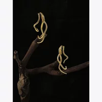 Goth Curvy Snake Earings Aretes De Mujer Earrings For Women Halloween Gold Color Fashion Jewelry Animals E221390