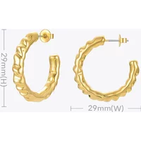 Curved C Shape Piercing Hoop Earring For Women Brincos Gold Color Earrings 2025 Fashion Jewelry Friends Gift E211240