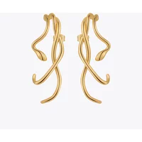 Goth Curvy Snake Earings Aretes De Mujer Earrings For Women Halloween Gold Color Fashion Jewelry Animals E221390
