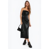 Black Faux Leather Dress Woman Off Shoulder Long Dresses For Women Backless Midi Bodycon Dress 2025 Sexy Party Dresses