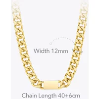 Punk Cuboid Chain Necklace For Women Gold Color Chunky Necklaces Stainless Steel 2025 Fashion Jewelry Collier P3175