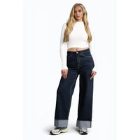 2025 Women New Fashion Solid Rolled Hem Pocket Denim Trousers Female Elegant High Street Zipper Casual Ankle Length Jeans