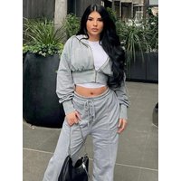 Street Loose 3 Piece Pants Set For Women 2025 Spring Causal Solid Tube Top+Long Sleeve Hooded Coat+Drawstring Causal Pants