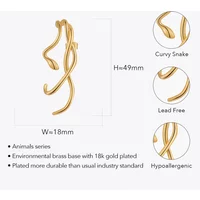 Goth Curvy Snake Earings Aretes De Mujer Earrings For Women Halloween Gold Color Fashion Jewelry Animals E221390
