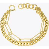 Hip Hop Chain Bracelet For Women Pulseras Stainless Steel 18K Gold Plated Bracelets Halloween Fashion Jewelry B192073